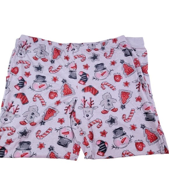 Secret Treasures Snowman Reindeer Candy Cane Holiday Jogger Pajamas Sleep Set - Picture 10 of 16